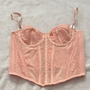 SHEIN Lace Bustier in Blush Pink